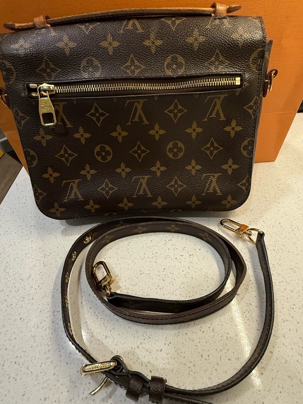 Louis Vuitton Brown Monogram Canvas Pochette Metis-Style Crossbody - Picture 2 of 16